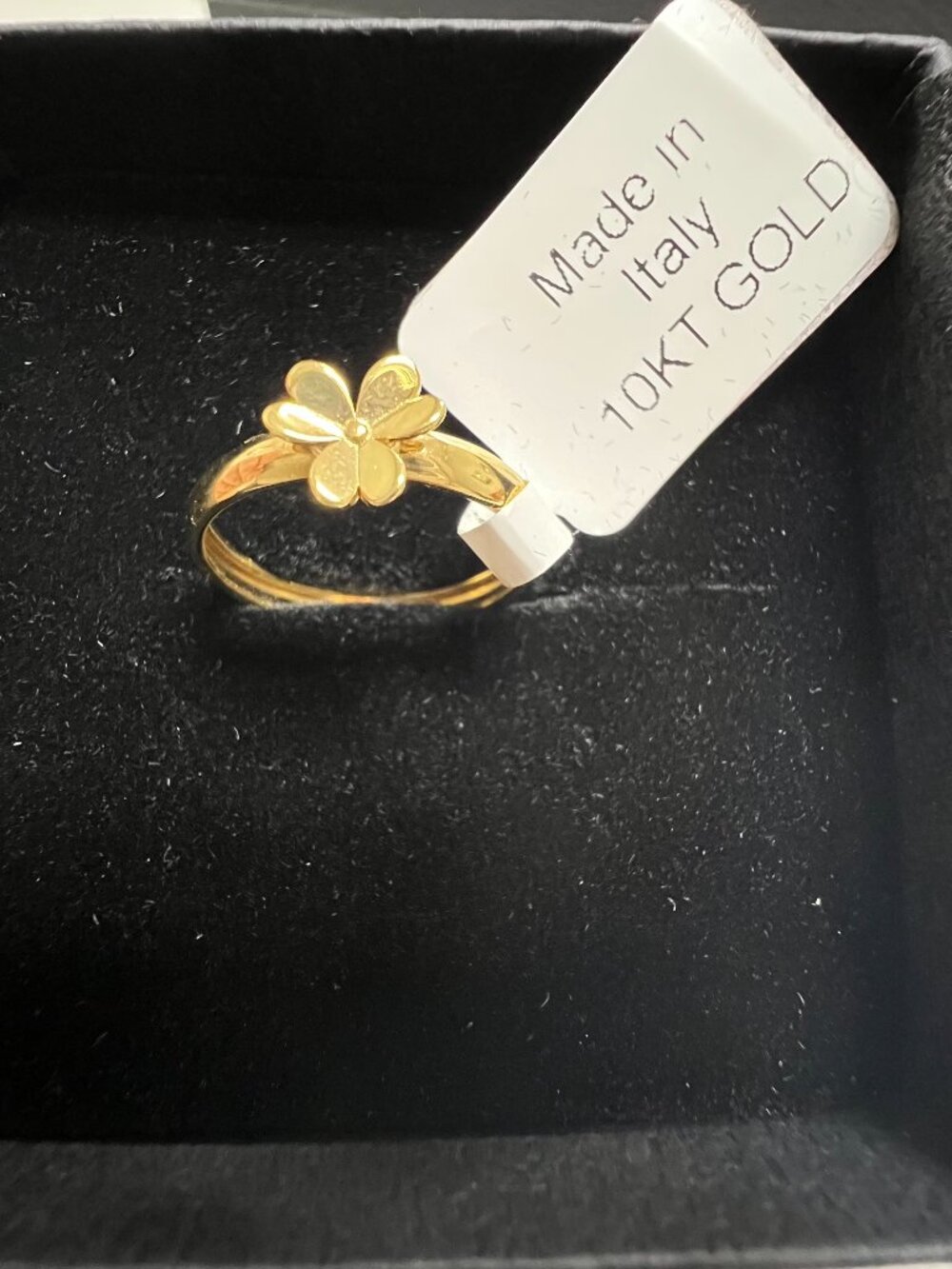 10K Yellow Gold Flower Ring Size 6 Made in Italy Floral Daisy Solid Gold